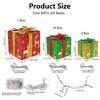 NAYSAYE Party Decoration and Accessories Christmas Gift Box Set with Festive Holiday Charm for Home and Garden, Red and White, 7.87"*7.87"*9.45" - 3 of 4