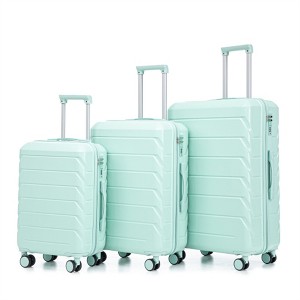 BEAFUP Set of 3  20"/24"/28" in ABS Spinner Wheel Luggage, Matching Color , With Combination Lock (Mint Green) - 1 of 4