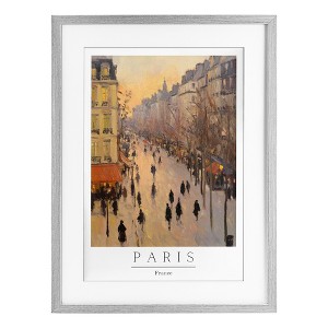 Stupell Industries Vintage Orange Paris Streets Framed Print Under Glass Art - 1 of 4