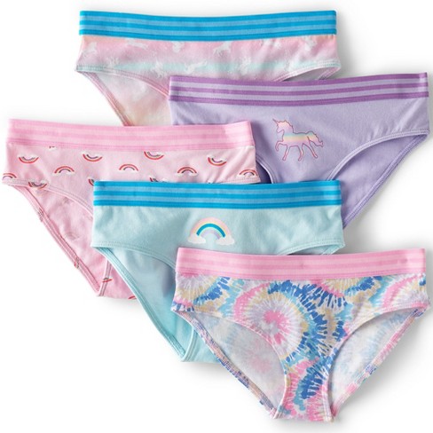 Lands' End Girls Hipster Underwear 5 Pack - X-Large - Unicorn Tie Dye