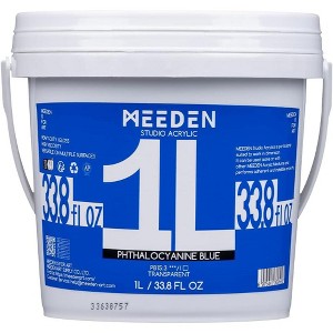MEEDEN Phthalocyanine Blue Acrylic Paint, Heavy Body, Gloss Finish, Extra-Large 1L /33.8oz Non-Toxic Rich Pigments, Studio Professional Artist Acrylic - 1 of 4
