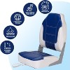 2 Pack High Back Folding Boat Seats, Comfortable Fishing Boat Chairs with Thick Cushion Padding and Hinged Design, Durable Marine Seating - 3 of 4
