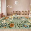 Green Floral Runner Rug Washable Rug, Non-Slip Non-Shedding Kitchen Carpet, Low Pile Stain-Resistant Foldable , for Entryway, Laundry Room, Bathroom - 2 of 4