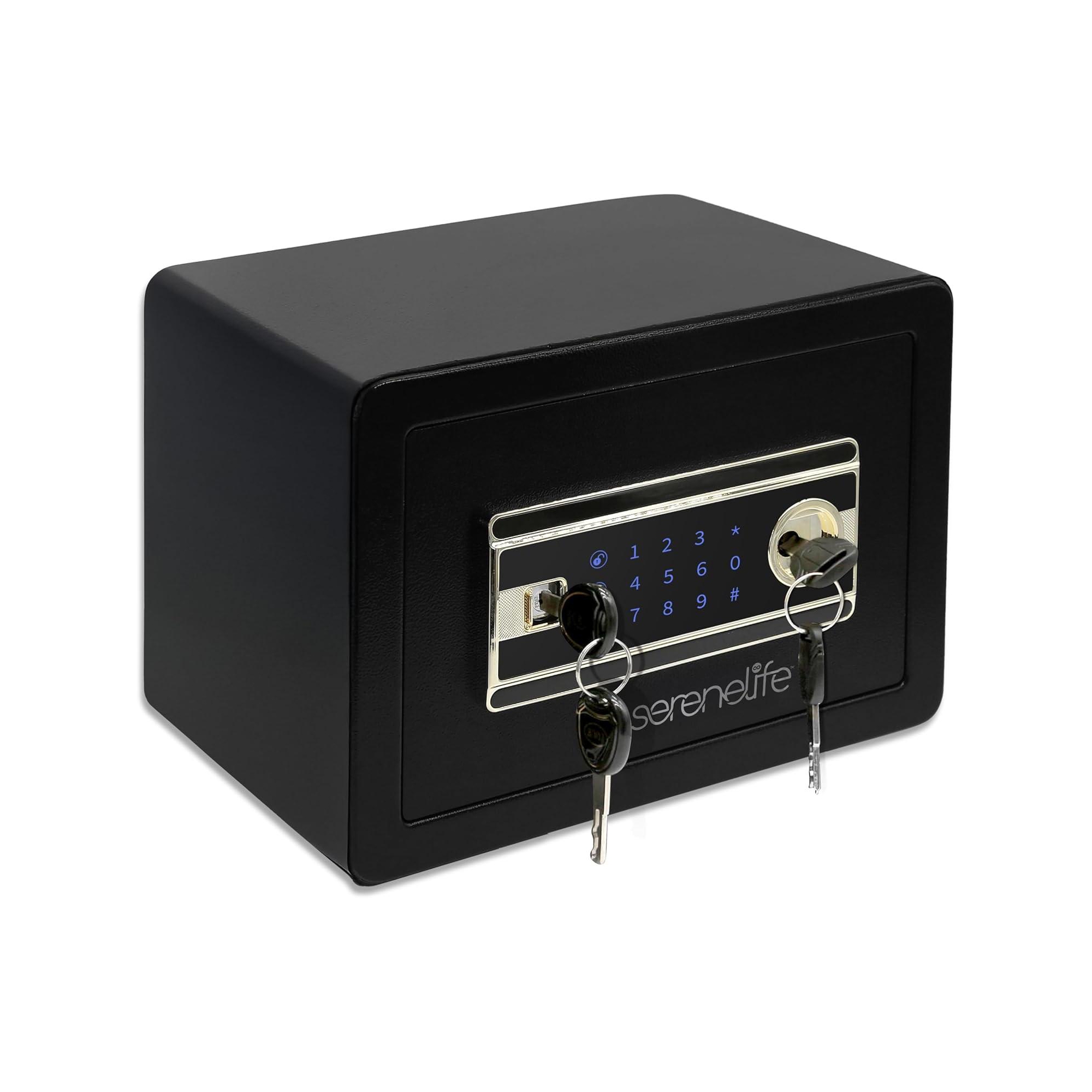 SereneLife Electronic Fingerprint Safe Box with Touchscreen Keypad (SLSVP25EUG) - Black