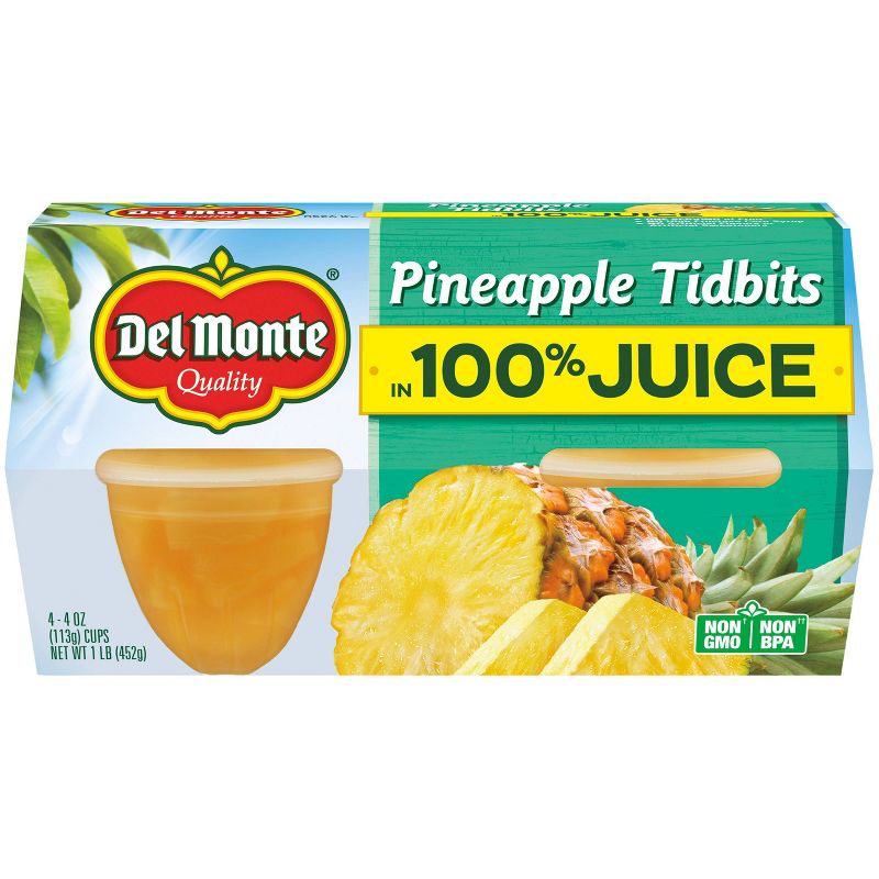 Del Monte Pineapple Tidbits - 4oz/4pk, 1 of 5