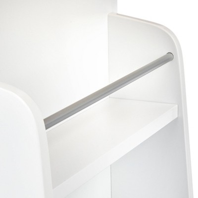 White Wood Kitchen Cart with Spice Rack and Storage