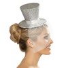 Smiffys Silver Glitter Mini Top Hat Headband Costume Accessory - 2 of 4