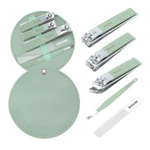 Unique Bargains Round Rotation Nail Clipper Kit 5-piece Set - 1 of 4