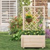 Costway 1/2 PCS 40" Tall Wooden Raised Garden Bed with Lattice Trellis for Climbing Vine - 2 of 4