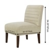 SEVOBAL Accent Chairs Modern Armless Lounge Chair with Horizontal Back Design and Wood Legs, Beige, 21"*29.13"*34.25" - 2 of 4