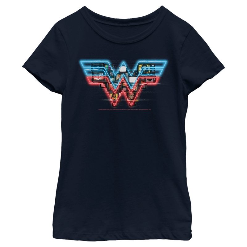 Girl's Wonder Woman 1984 TV Logo Overlay T-Shirt, 1 of 5