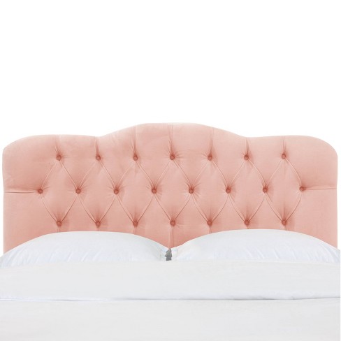 Pink fabric deals headboard