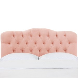 California King Tufted Headboard in Velvet Blush Pink - Skyline Furniture