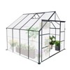 NicBex 8X8 FT Double Door Polycarbonate Greenhouse with Raised Base and Anchor Aluminum Heavy Duty Walk-in Greenhouses for Outdoor Backyard, Black - 3 of 4