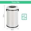 17 Gallon/65 Liter Trash Can, Fingerprint-Proof Stainless Steel Garbage Can, Heavy Duty Commercial Round Trash Bin for Restaurant Home Office, White - 2 of 4
