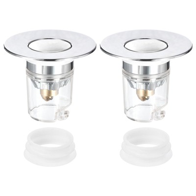 Unique Bargains Stainless Steel Anti-Backflow Bathroom with Protective Cover Drain Stoppers