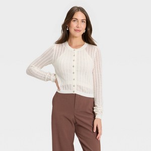Women's Pointelle Cardigan - A New Day™ - 1 of 3