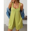 Coolmee Women Casual Square Neck Sleeveless Loose Outdoor Suspender Shorts Jumpsuit With Pockets - 3 of 4