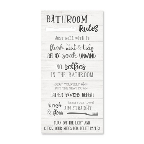 Courtside Market Bathroom Rules 12x24 Gallery-Wrapped Canvas - image 1 of 4