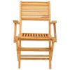 vidaXL Folding Patio Chairs Lawn Chair Outdoor Seating 2 Pcs Solid Wood Teak - 4 of 4