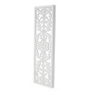 Olivia & May 42"x14" Wood Floral Carved Panel Wall Decor with Scroll Details White: Vertical Botanical Art, Fir Craftsmanship - 4 of 4