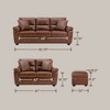 Faux Leather Sofa and Loveseat with Storage Ottoman Bench,Ultimate Comfort Couch for Living Room,Lounge Room-Morden Fort - 3 of 4