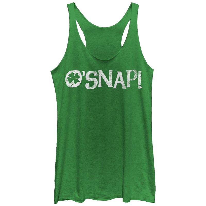 Women's Lost Gods O'Snap Four-Leaf Clover Racerback Tank Top, 1 of 4