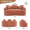 65" Curved Chenille Loveseat Sofa, Space-Saving Small Couch with 3 Pillows, No Assembly for Apartment Bedroom-3irtyhousy - 4 of 4