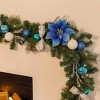 Barton 6' Christmas Garland Blue & Silver w/Ornaments Pre-Lit White LED Home - 2 of 4