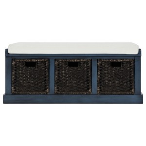 NicBex Modern 43.7" Storage Bench with 3 Rattan Baskets for Entryway and Living Room - 1 of 4