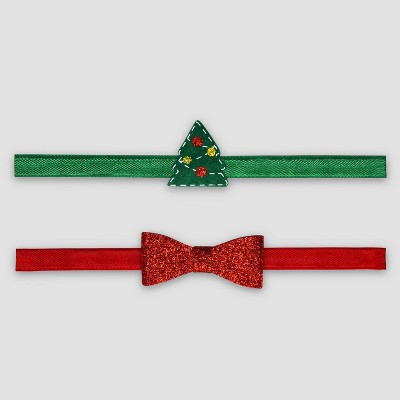 Image of Carter's Just One You® Baby Girls' Christmas 2pk Festive Headwrap
