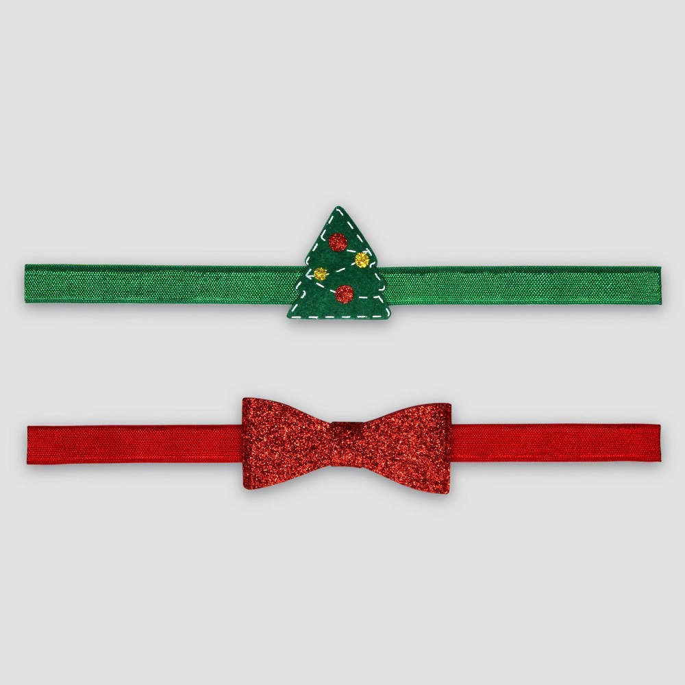 Carter's Just One You® Baby Girls' Christmas 2pk Festive Headwrap