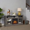 60" Retro TV Stand for 65" TVs with 18" Fireplace Insert, Storage Cabinet and Open Shelves Entertainment Center for Living Room - 3 of 4