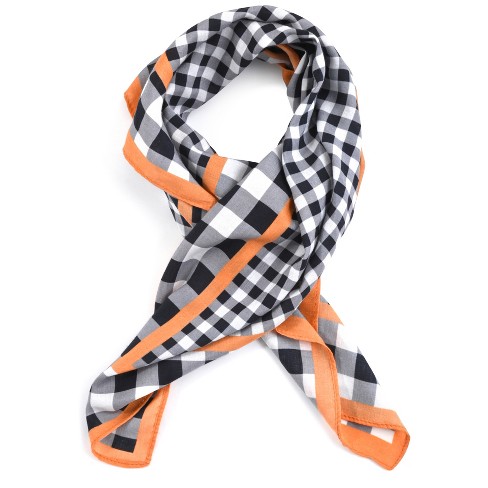 French Connection Women's Silk Scarf - Premium Silk Fabric And Fashion  Styling As Shawl, Head Wrap, Bandana And Cover Up In Black Checkered :  Target