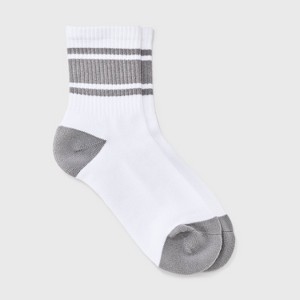 Women's Game Day Varsity Stripe Ribbed Cushioned Mid Crew Socks - Wild Fable™ - 1 of 3