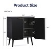 FONTOI Storage Cabinet, Sideboard Cabinet with Doors and Shelves, Buffet Cabinet with Waveform Panel for Dining Room, Black, 23.6*11.8*27.6 - 3 of 4