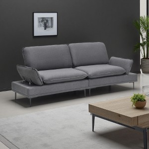 89" Cotton & Linen 2-Seater Sofa with Metal Feet & Soft Foam Cushioning - 1 of 4