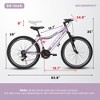 RISOKEYS Mountain Bike,Teenager Children's' Bicycles,24 Inch Mountain Bike,21 Speed  for Ages 7-12 Years Old Boys & Girls,Purple - 3 of 4