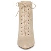 Allegra K Women's Pointy Toe Lace Up Side Zip Stiletto Heels Ankle Boots - 3 of 4