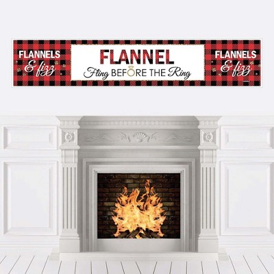 Big Dot of Happiness Flannel Fling Before the Ring - Buffalo Plaid Bachelorette Party Decorations Party Banner