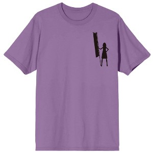 Summer Wars Girl Silhouette & Kenji With Staff Crew Neck Short Sleeve Lavender Men's T-shirt - 1 of 4