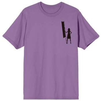 Summer Wars Girl Silhouette & Kenji With Staff Crew Neck Short Sleeve Lavender Men's T-shirt