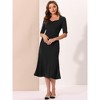 Allegra K Women's Business Casual Sheath Short Sleeve Party Cocktail Dress - 4 of 4