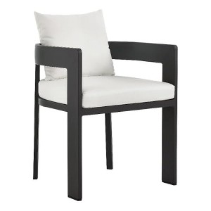 Modway  Tahoe Outdoor Patio Powder-Coated Aluminum Fabric Dining Chair in Gray White - Patio Metal Dining Chair with Cushions Modern Outdoor Seating - 1 of 4