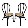 Set of 2 Black Rattan Dining Chairs, 15.5”D x 20.5”W x 35.5”H, High-Back Accent Chairs for Kitchen, Dining Room, or Bar Area-- Frevyn - 4 of 4