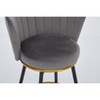 PAGED Set of 2 Counter Height Bar Stools, 360°Swivel Upholstered Island Chairs with Metal Legs and Goldy Footrest for Kitchen Island - 4 of 4