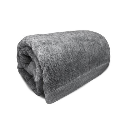 BedVoyage Melange Viscose from Bamboo Cotton Bath Sheet Charcoal: Heavyweight, Reversible, OEKO-TEX Certified