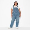 Women's Mid-Rise Denim Baggy Overalls - Wild Fable™ - 2 of 3