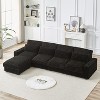 NicBex 126 Inch L-Shaped Corduroy Sectional Sofa with Movable Ottoman,4 Waist Pillows and USB Ports for Living Room,Bedroom,Black - 2 of 4