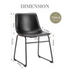 DSVIMOY 2pcs Armless Barstools with Metal Legs and Footrest, Dining Chairs for Home Office Kitchen Island, Black, 18.11"*20.4"*39.3" - 3 of 4